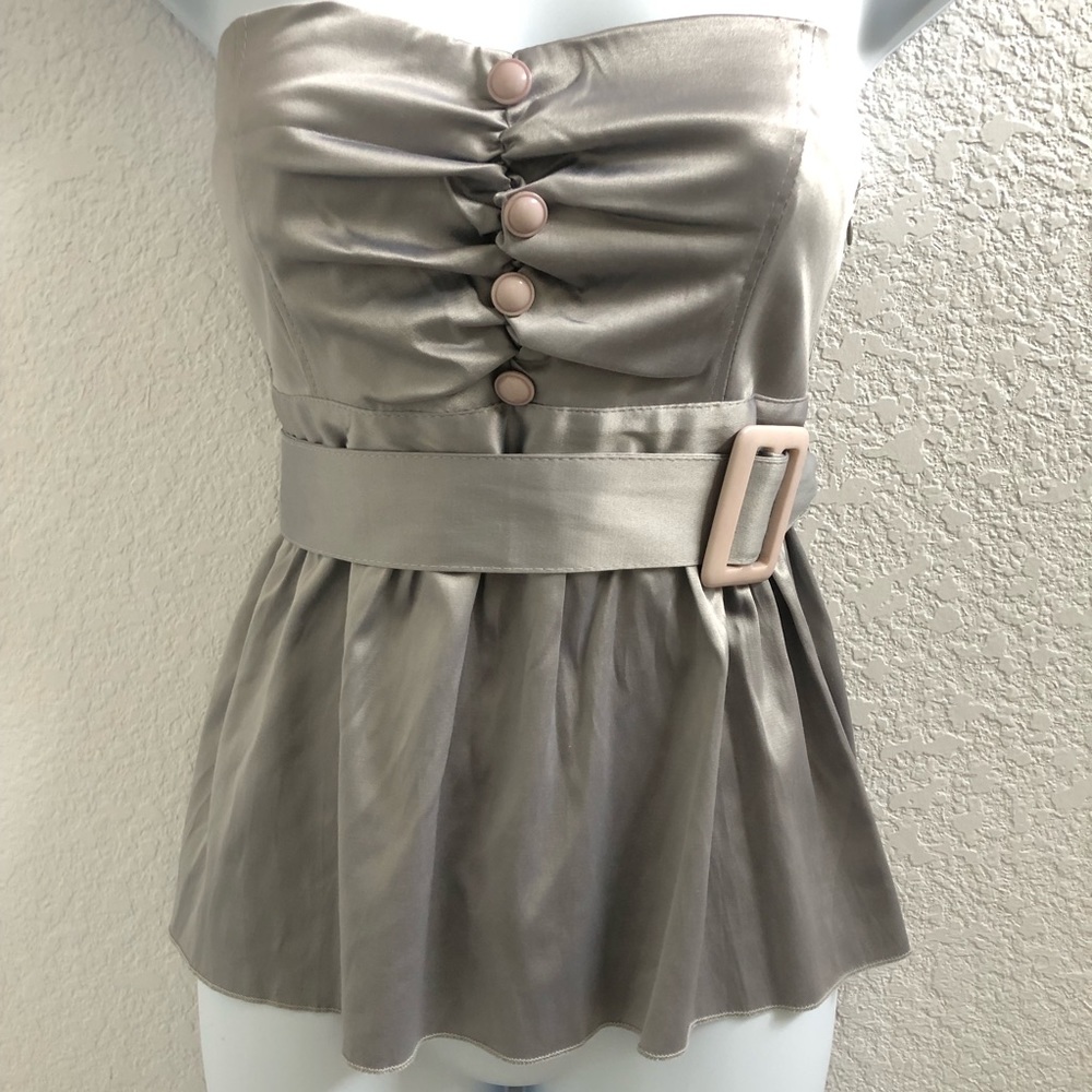 Cute silver tube top